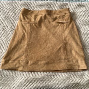 Tan suede mini skirt